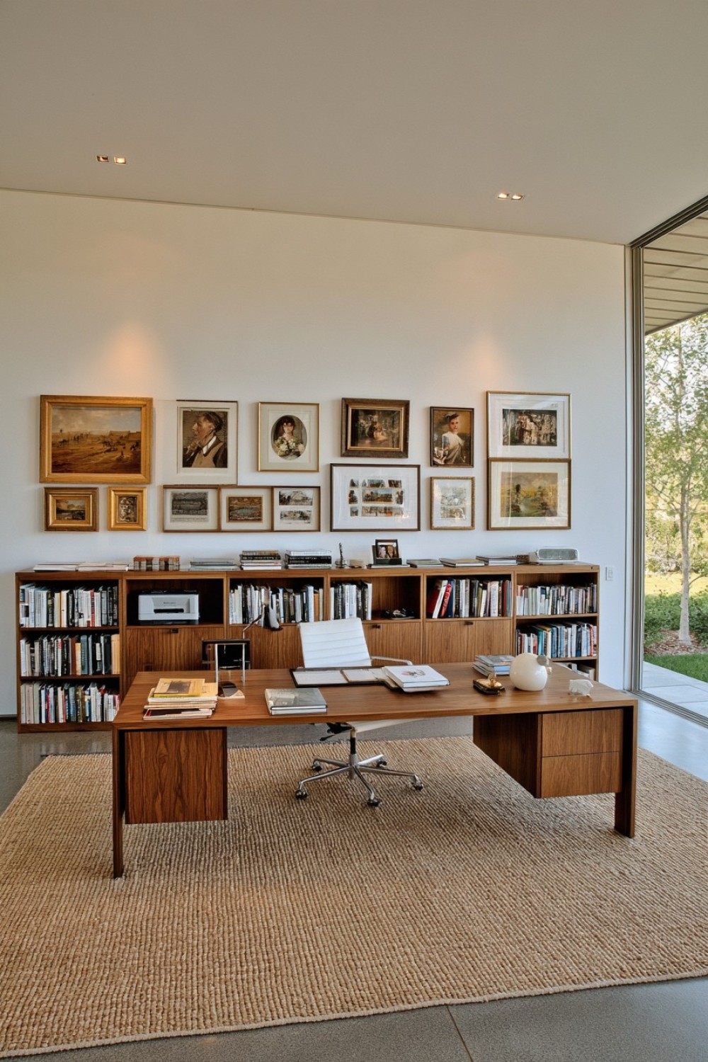 7. Library Office With Hidden Printer Storage