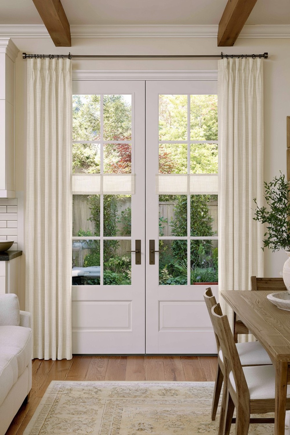 3. Slim Café Curtains At Eye Level