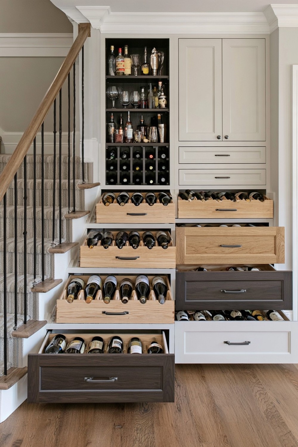 7. Graduated Wine Drawer Wall