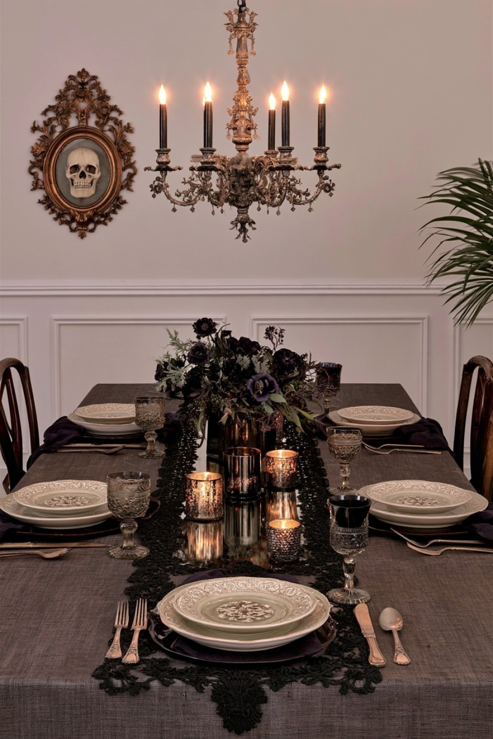 12. Antiqued Mirror Strip Beneath The Centerpiece