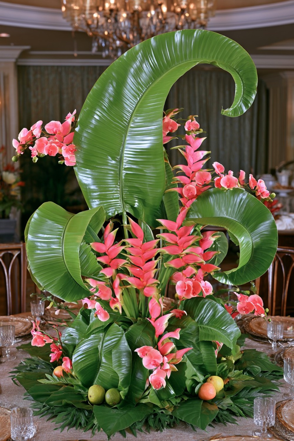 10. Sculptural Folded Banana Leaves