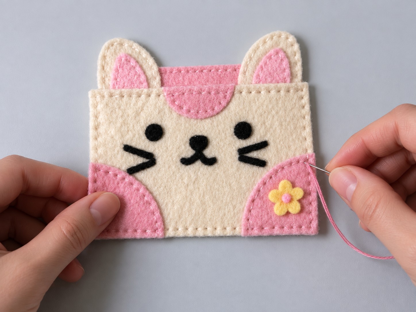 6. Add The Pink Corners And Flower
