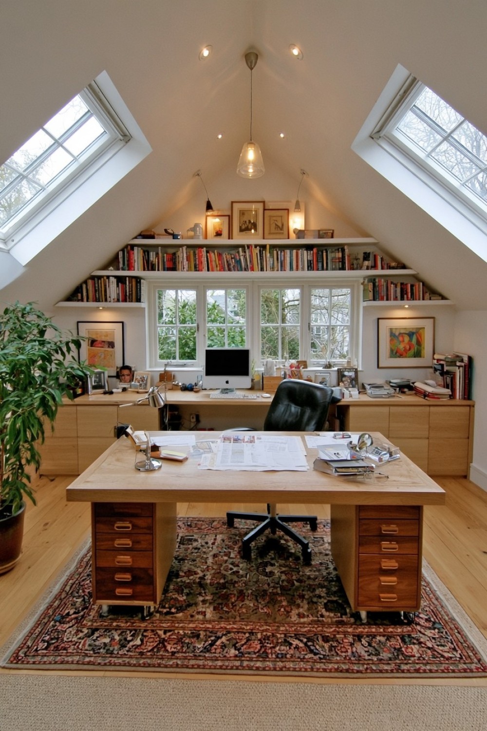 15. Flexible Attic Office With Changeable Work Zones