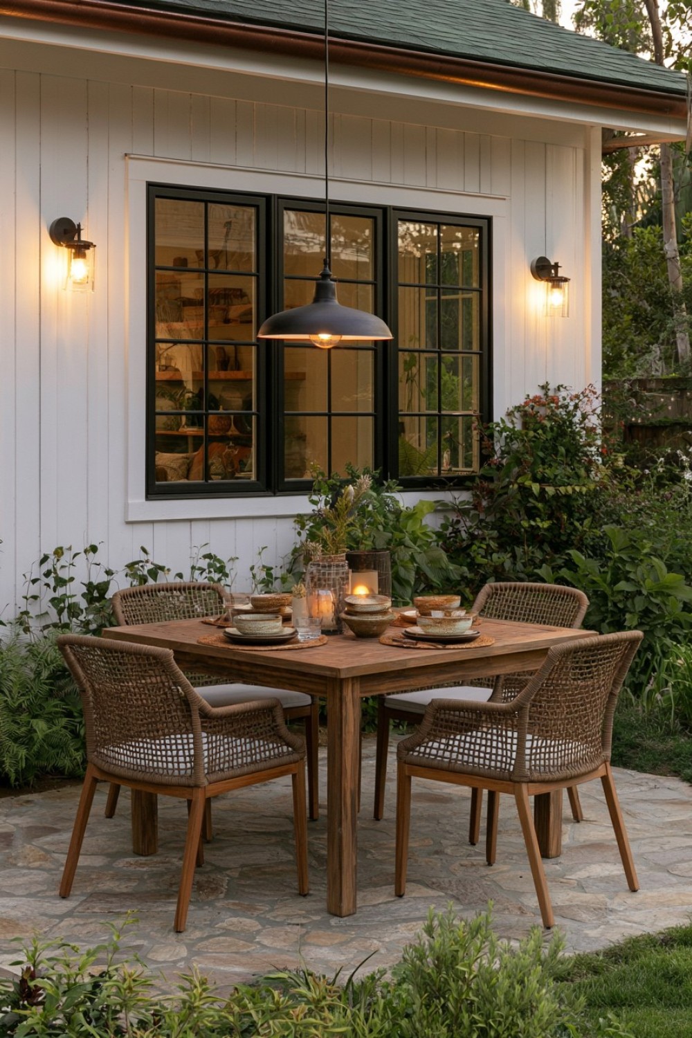 13. Quiet Outdoor Dining Lighting