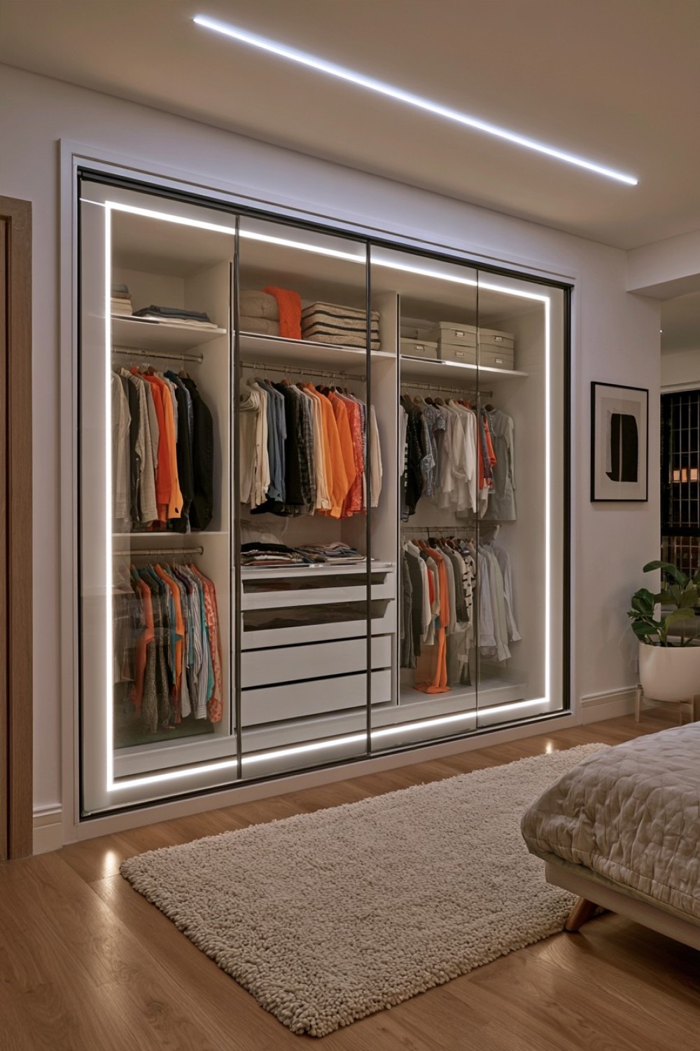 6. Brighten Wardrobes And Deep Closets