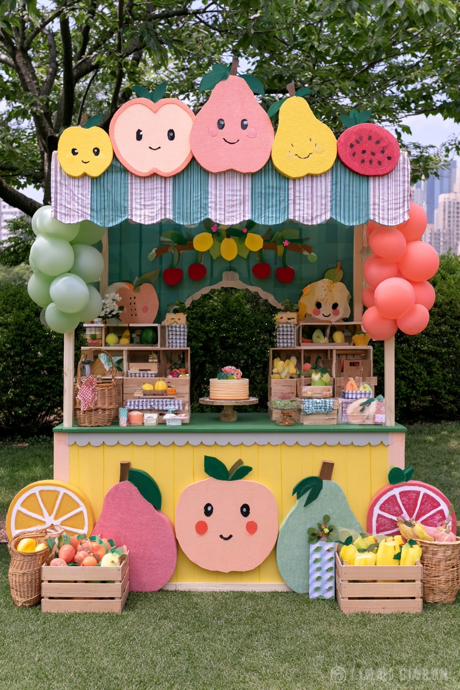 Fruit market first birthday stand