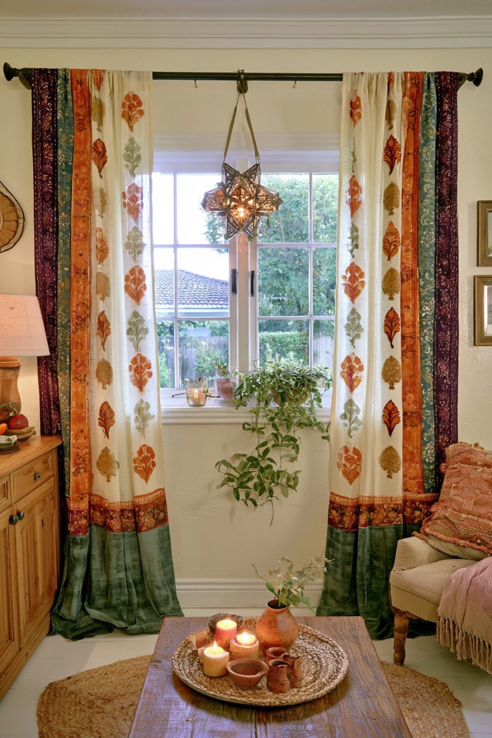 6. Restrained Block Printed Curtains