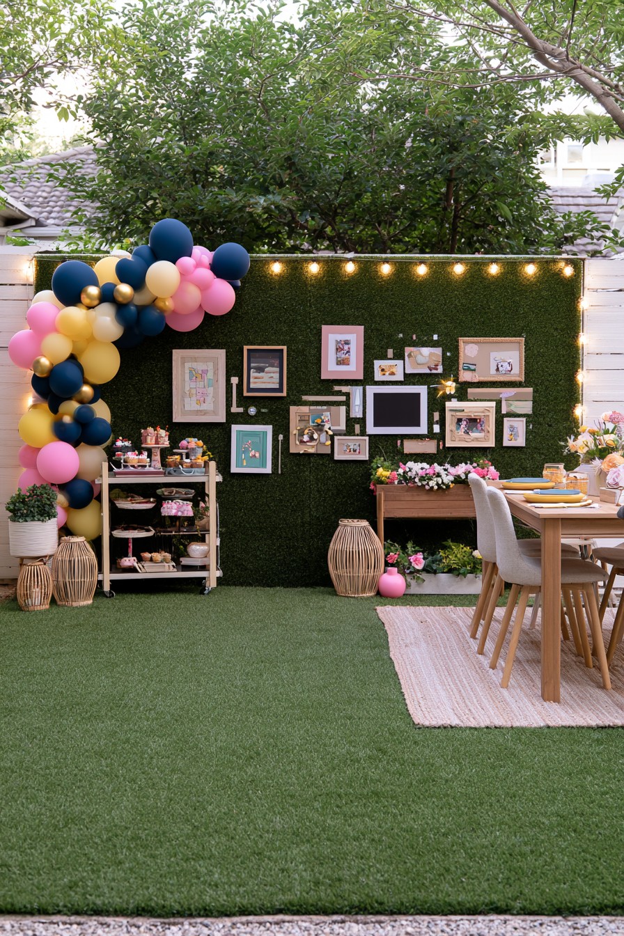 Garden graduation memory gallery and dining area