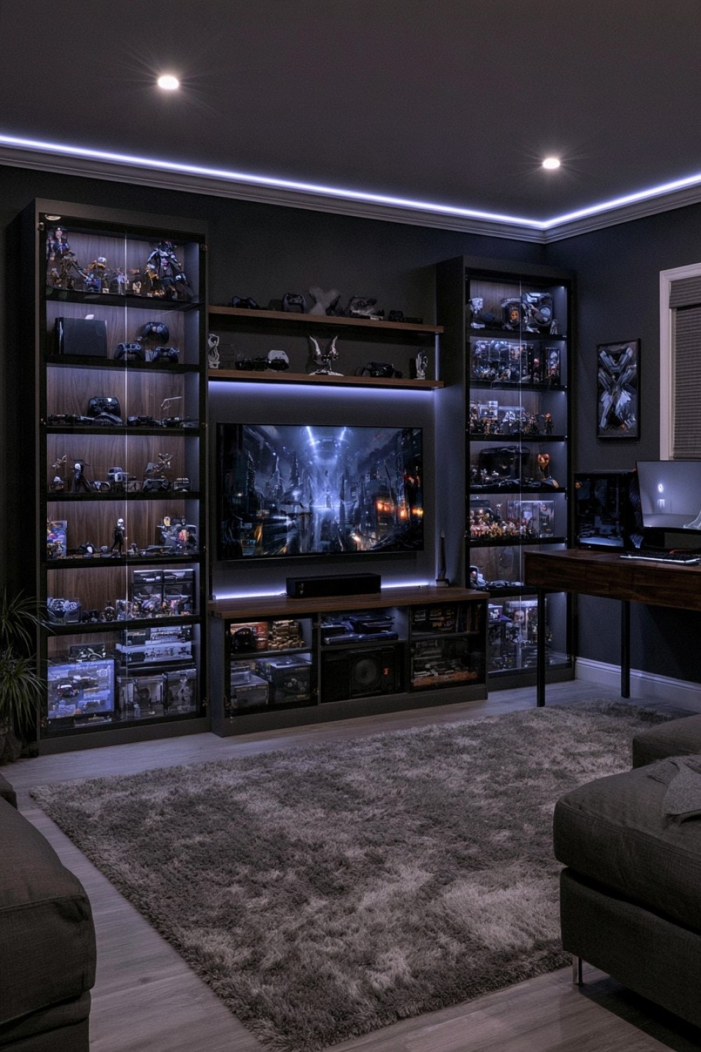 4. Smoked Glass Collectible Display Cabinets