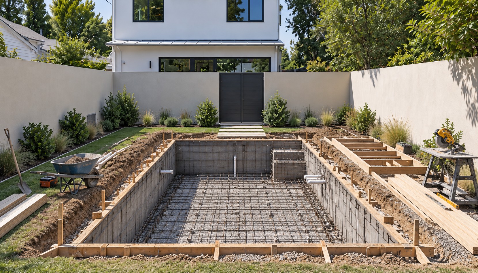Excavate And Build The Pool Structure