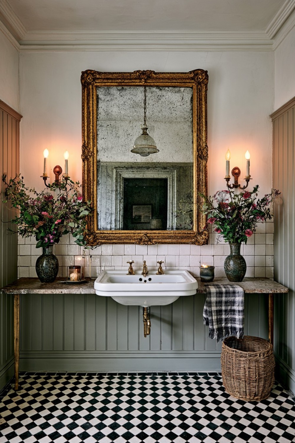 10. One Ornate Mirror As The Decorative Statement