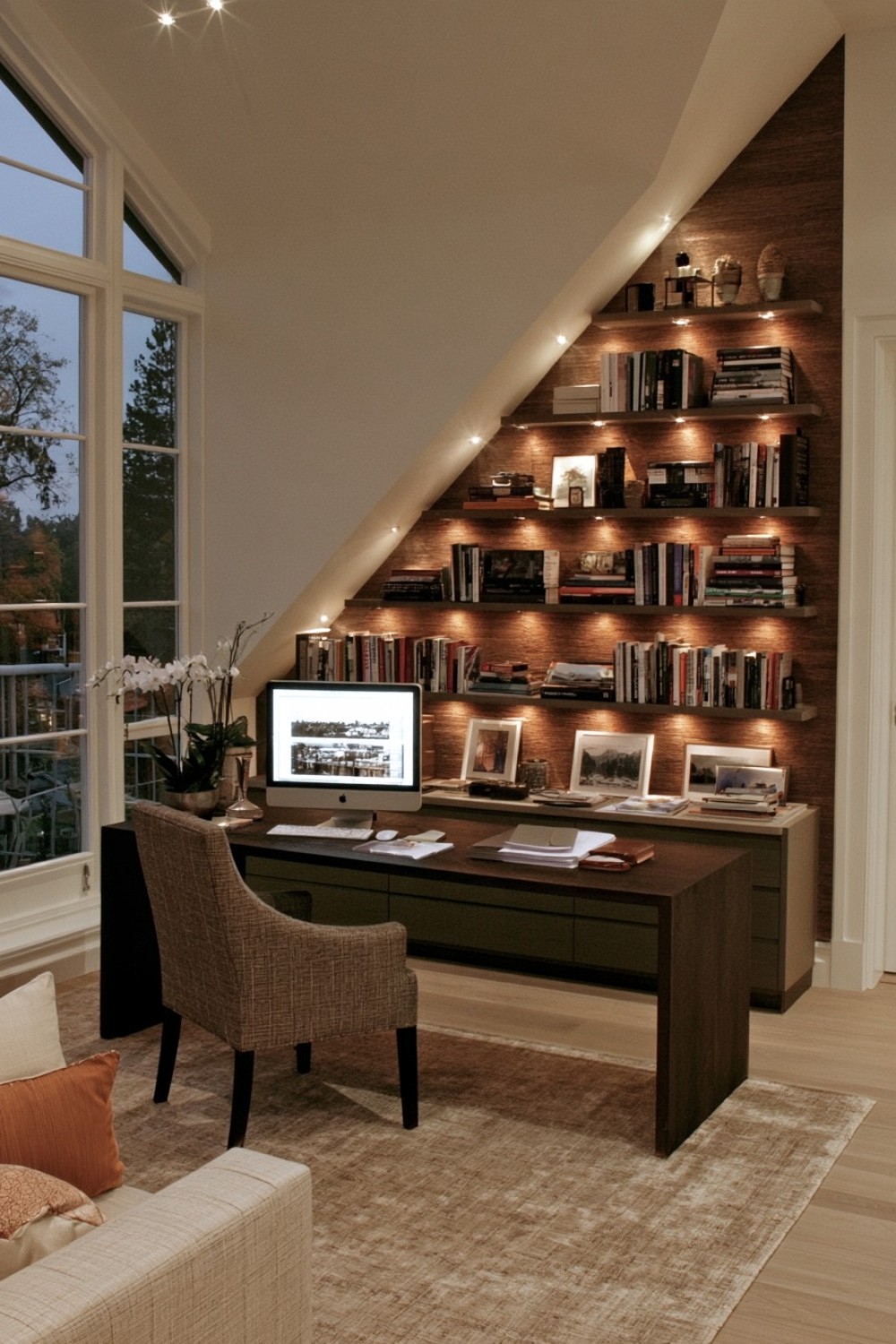 12. Quiet Writing Office With An Oversized Desk