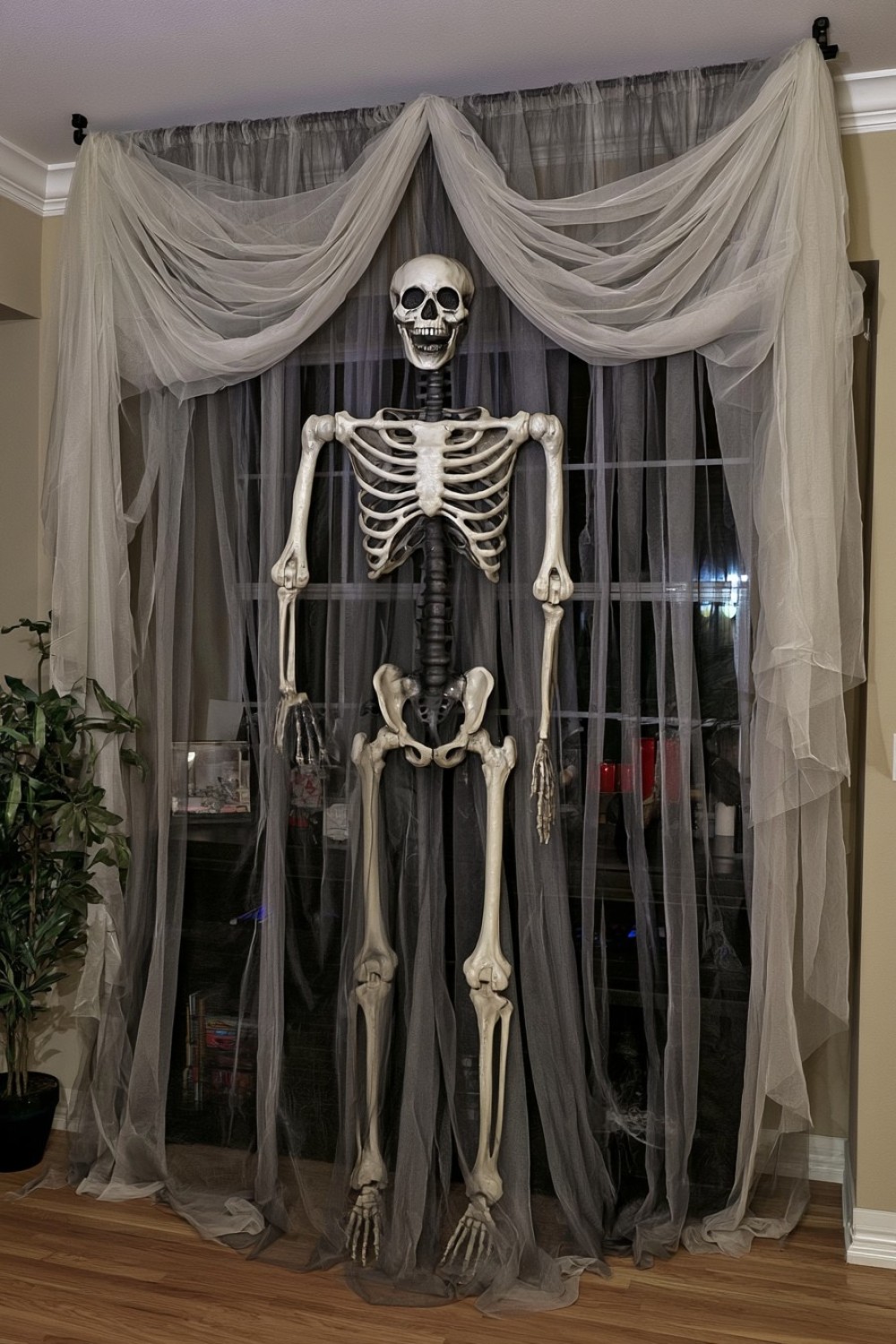 11. Skeleton Behind A Translucent Draped Canopy