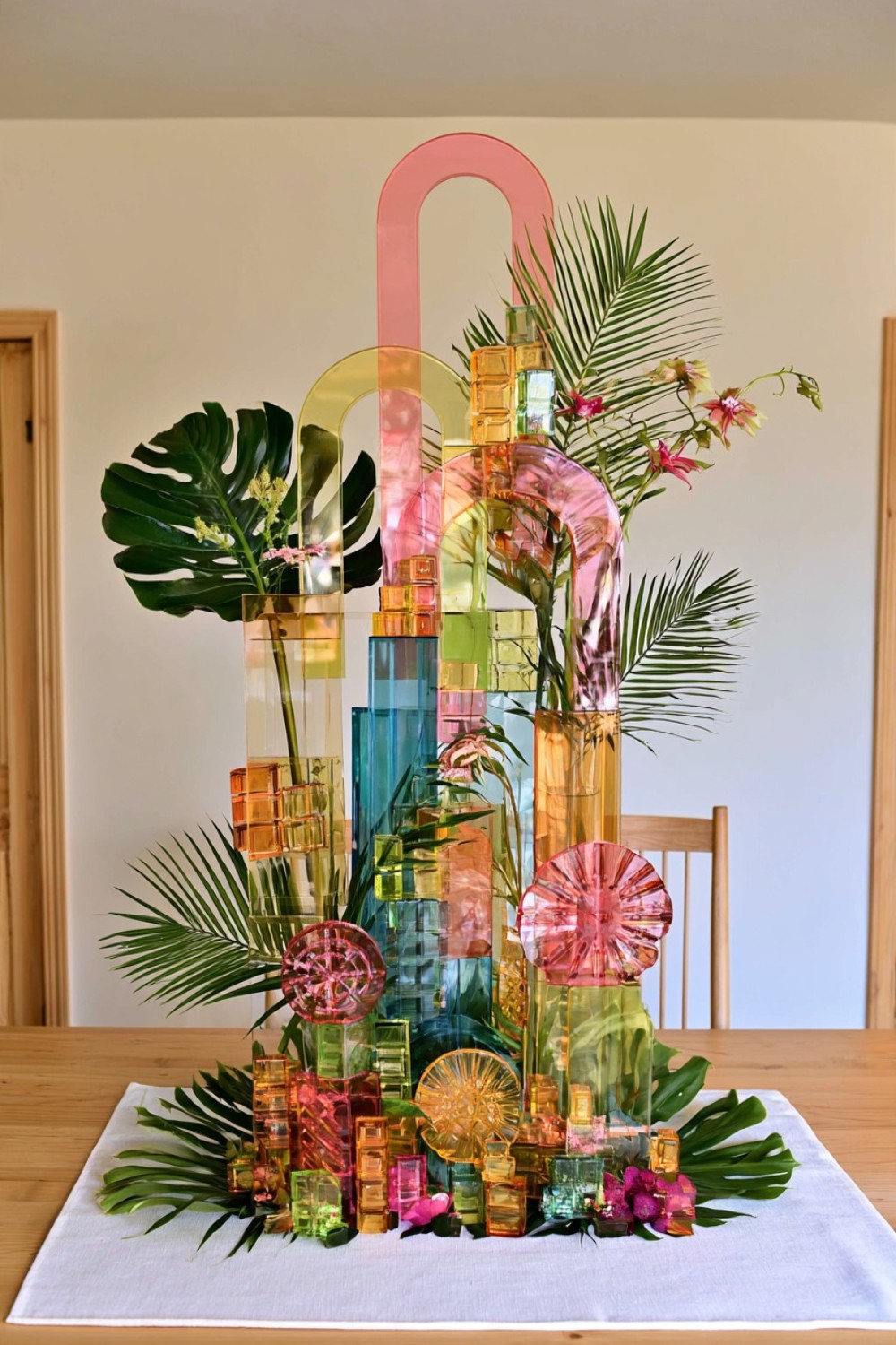 18. Transparent Acrylic Tropical Color Installation