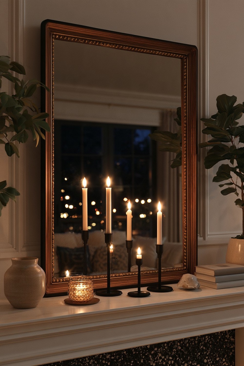 4. Candlelight And Mirror Styling