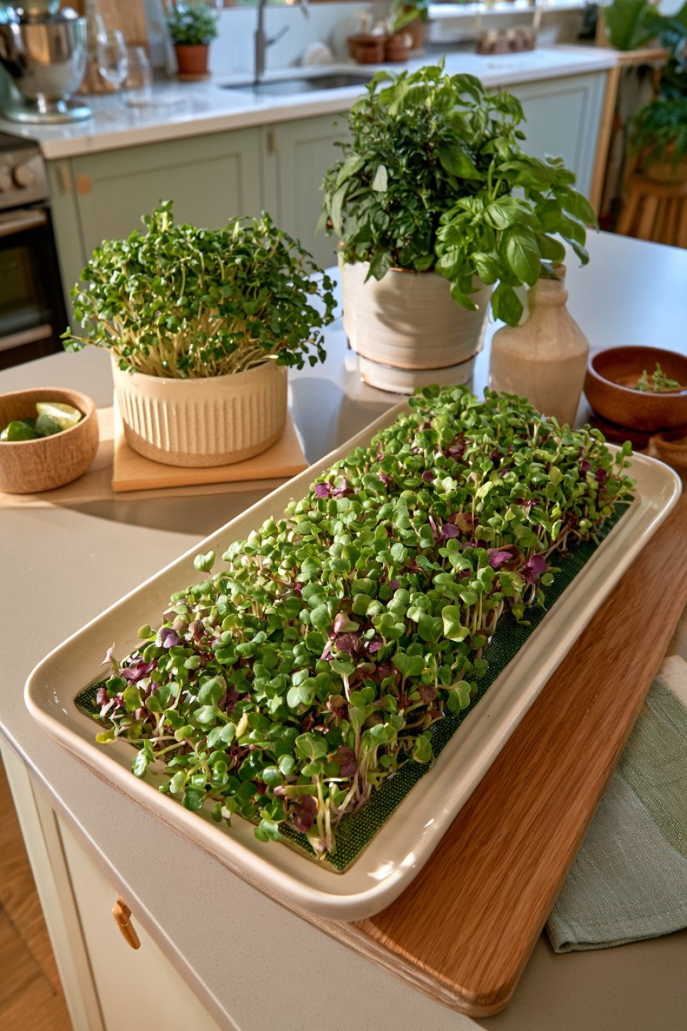 3. Ceramic Countertop Microgreen Planter