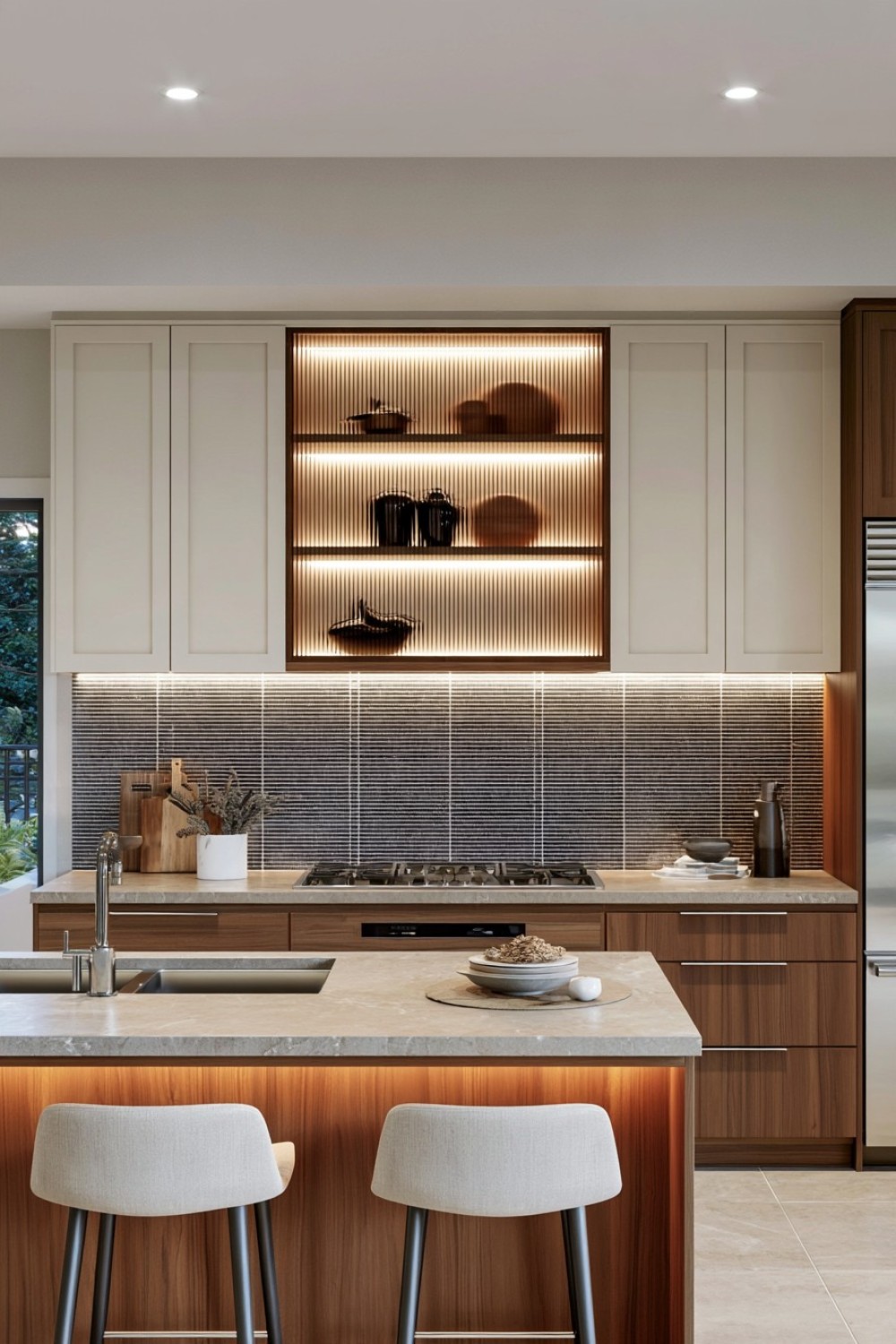 6. One Backlit Display Cabinet