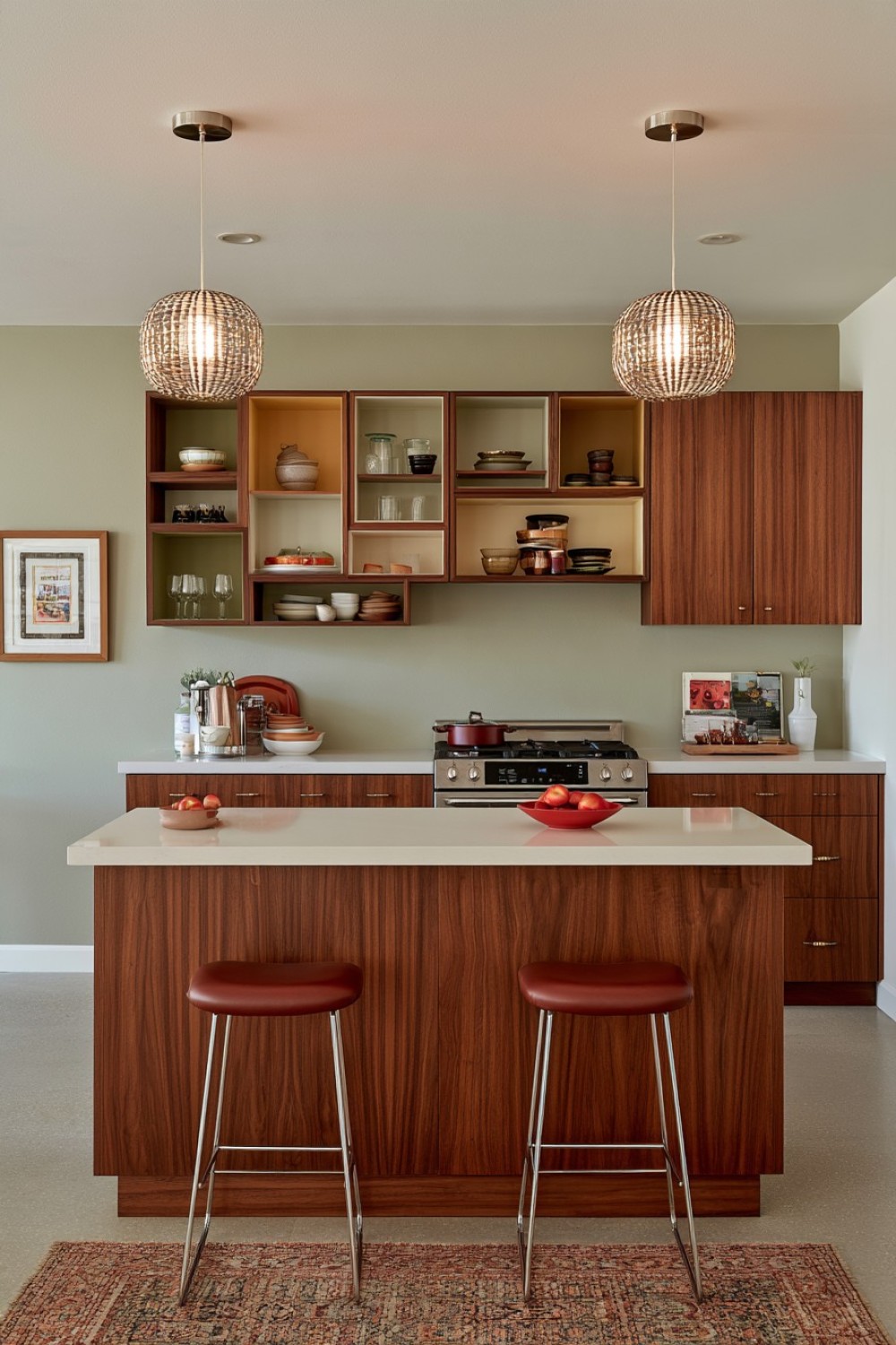 6. Asymmetrical Display Storage As A Mid Century Feature