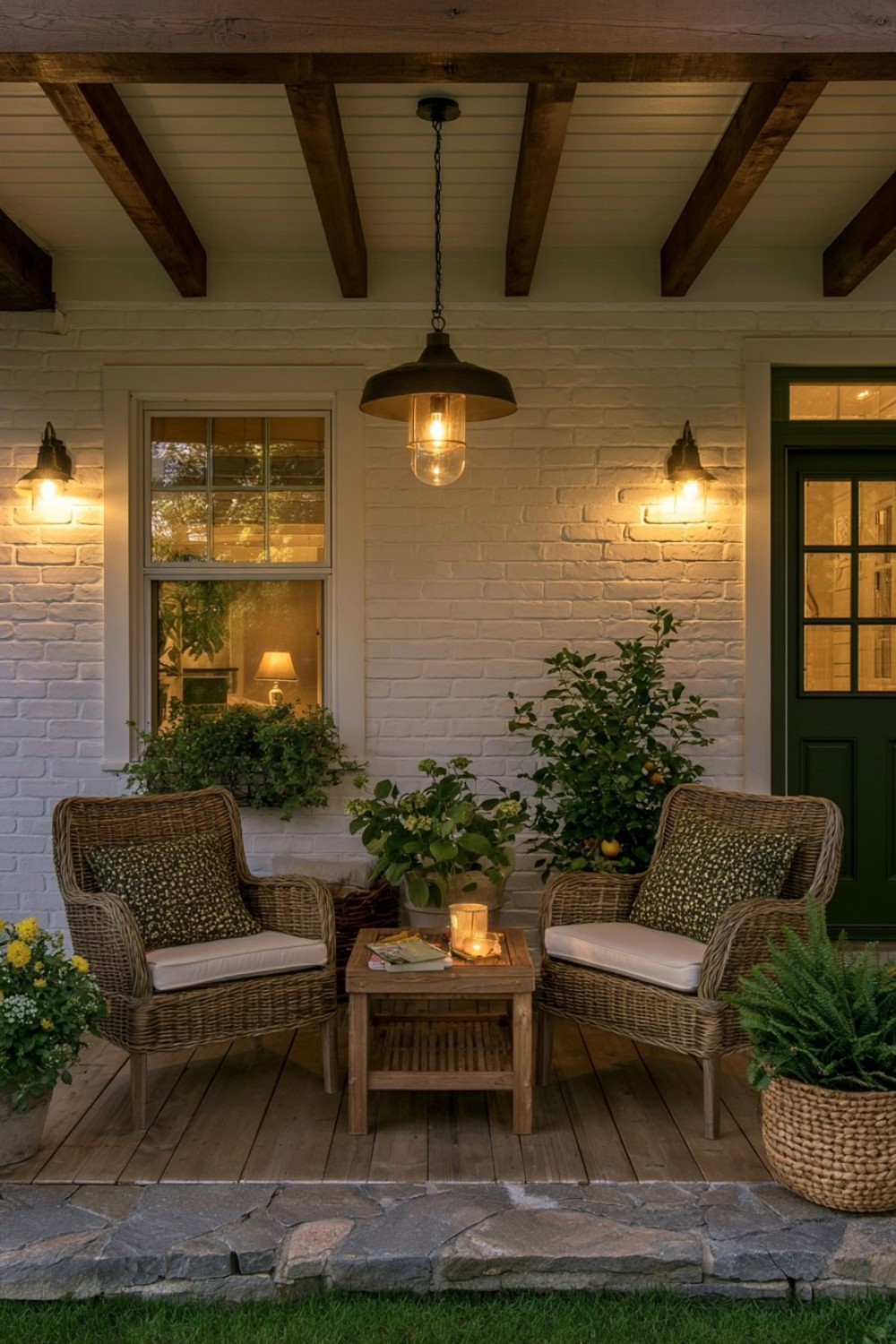 2. Simple Pendant Over A Covered Porch