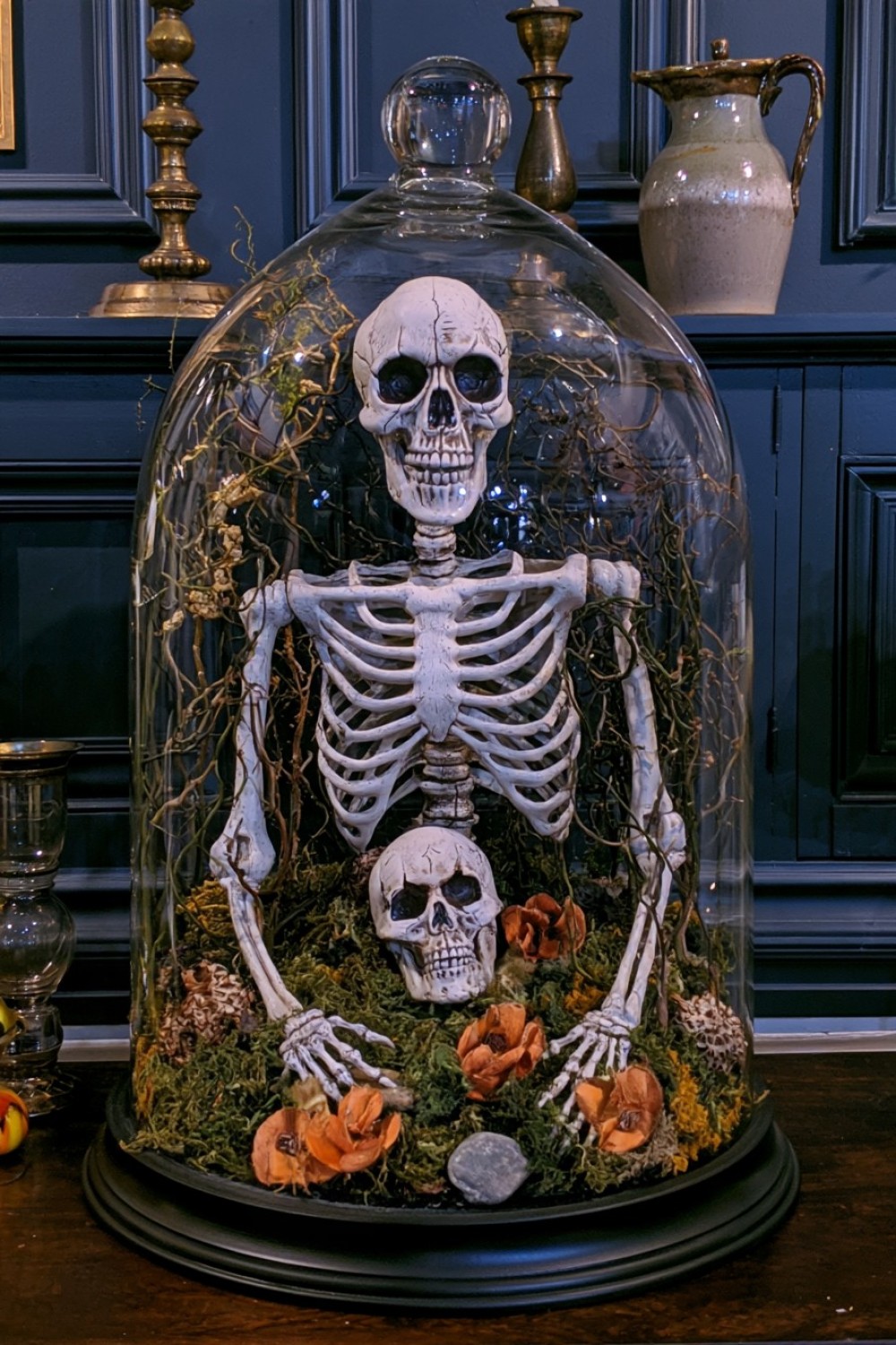 12. Skeleton Terrarium Under A Glass Cloche