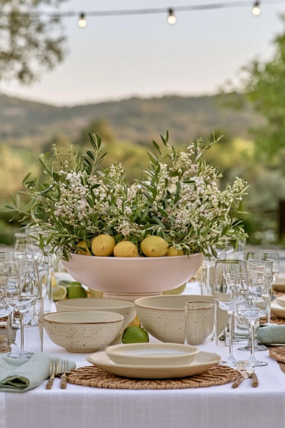 Special occasion table arranged around one restrained decorative theme