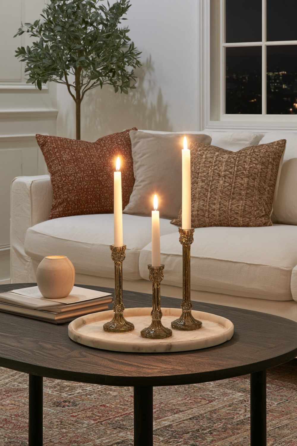 10. Central Coffee Table Candle Glow