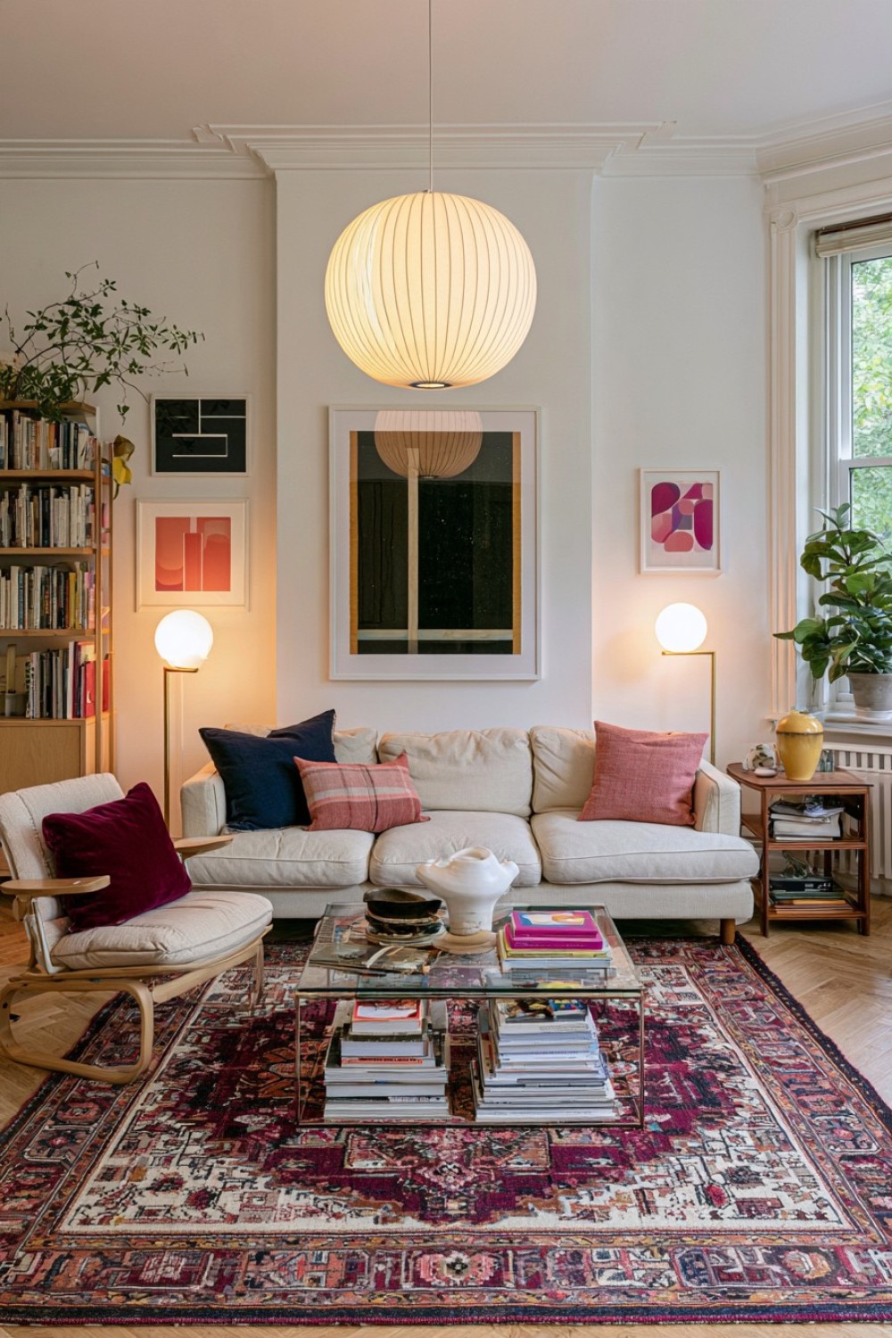 16. One Unexpected Accent Color Across The Apartment Living Room
