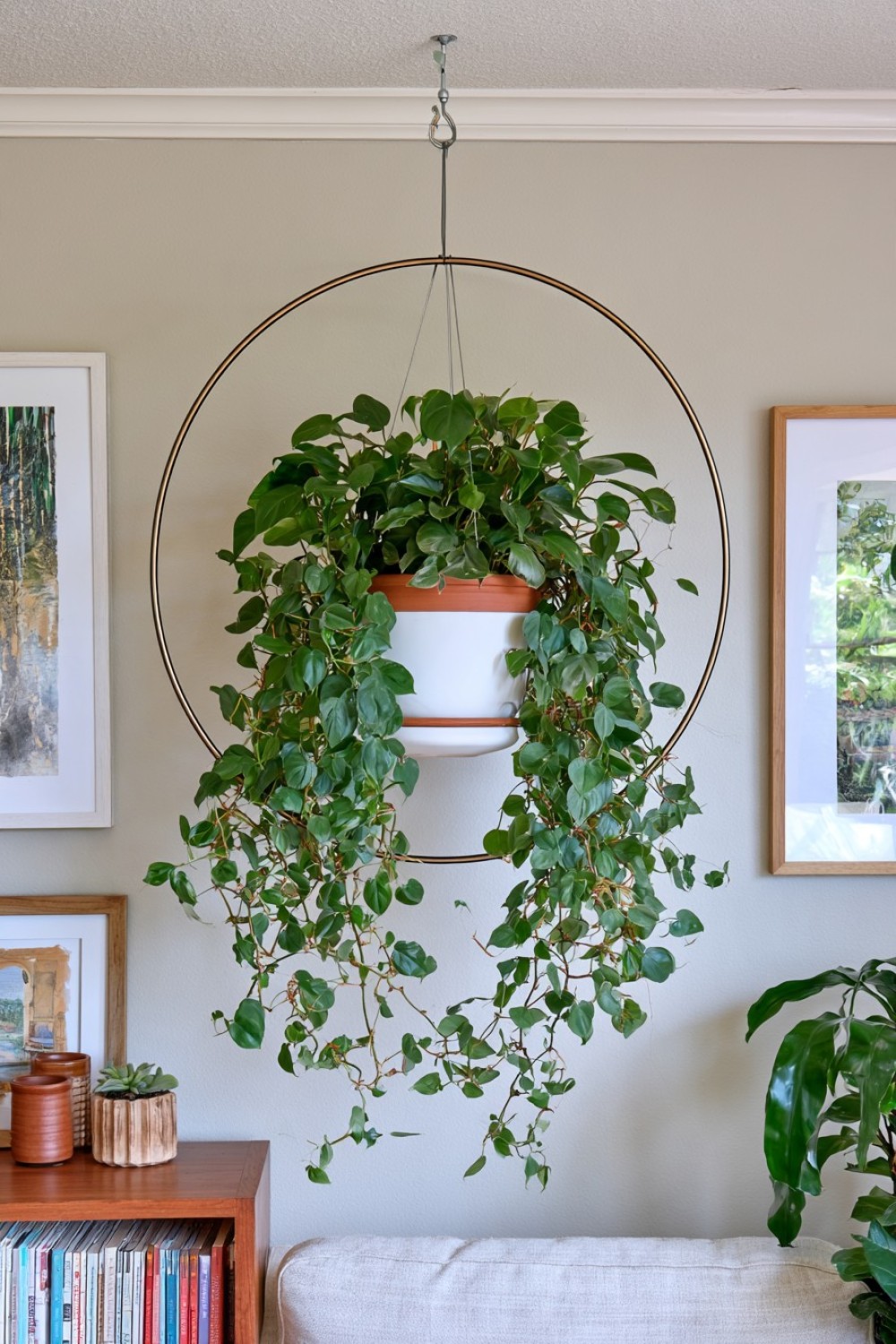 4. Ceramic Planter Inside A Metal Orbit Frame