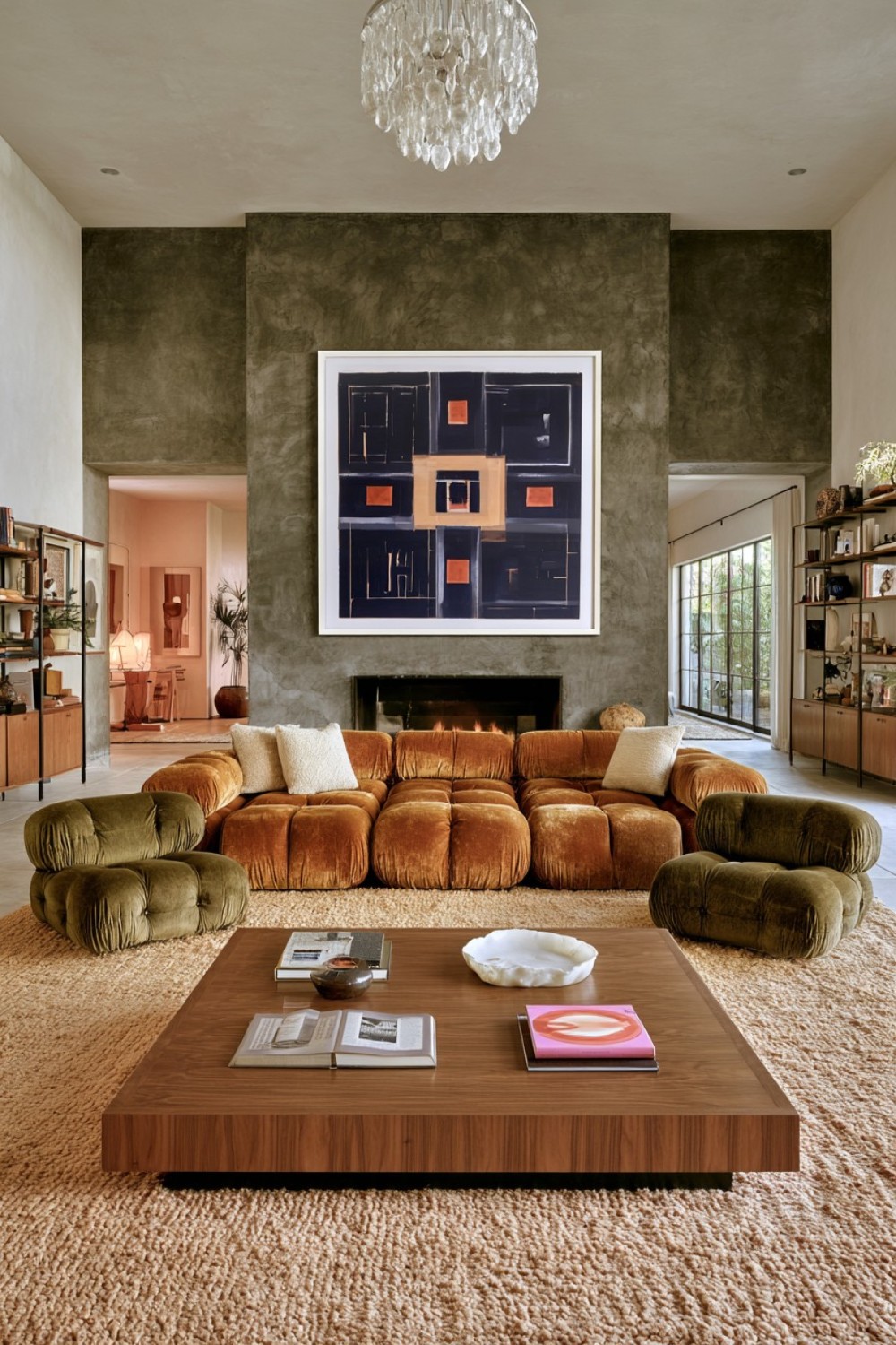 Sunken-lounge-inspired seating arrangement without structural renovation
