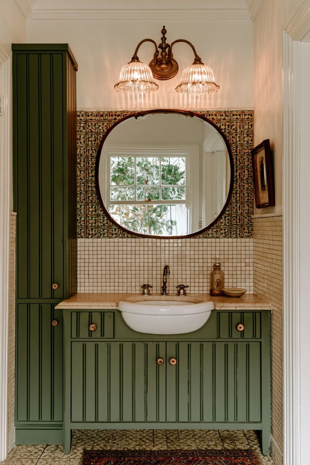 14. Sage Green Joinery With Cottage Vintage Character