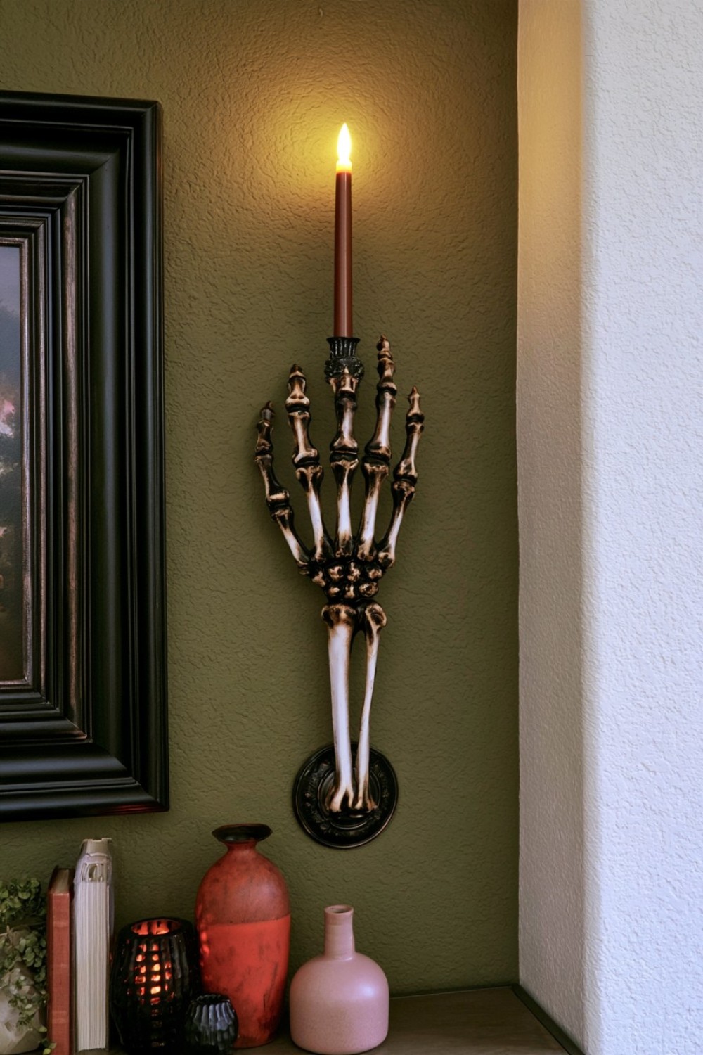 10. Skeletal Hand Wall Sconce Detail
