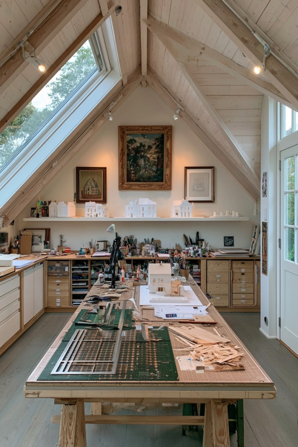 Attic studio arranged for architectural model making