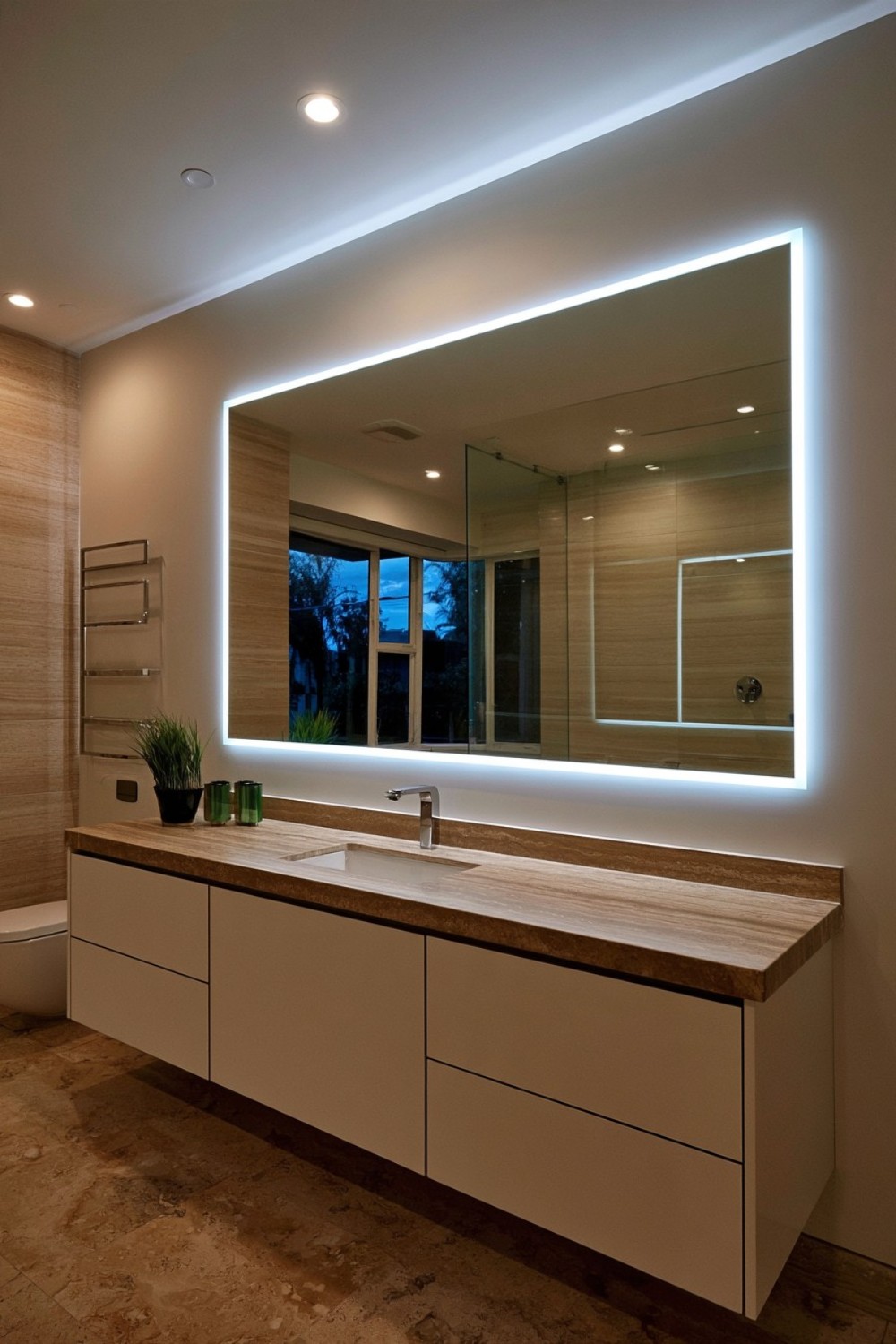 9. Turn A Bathroom Mirror Into Ambient Lighting