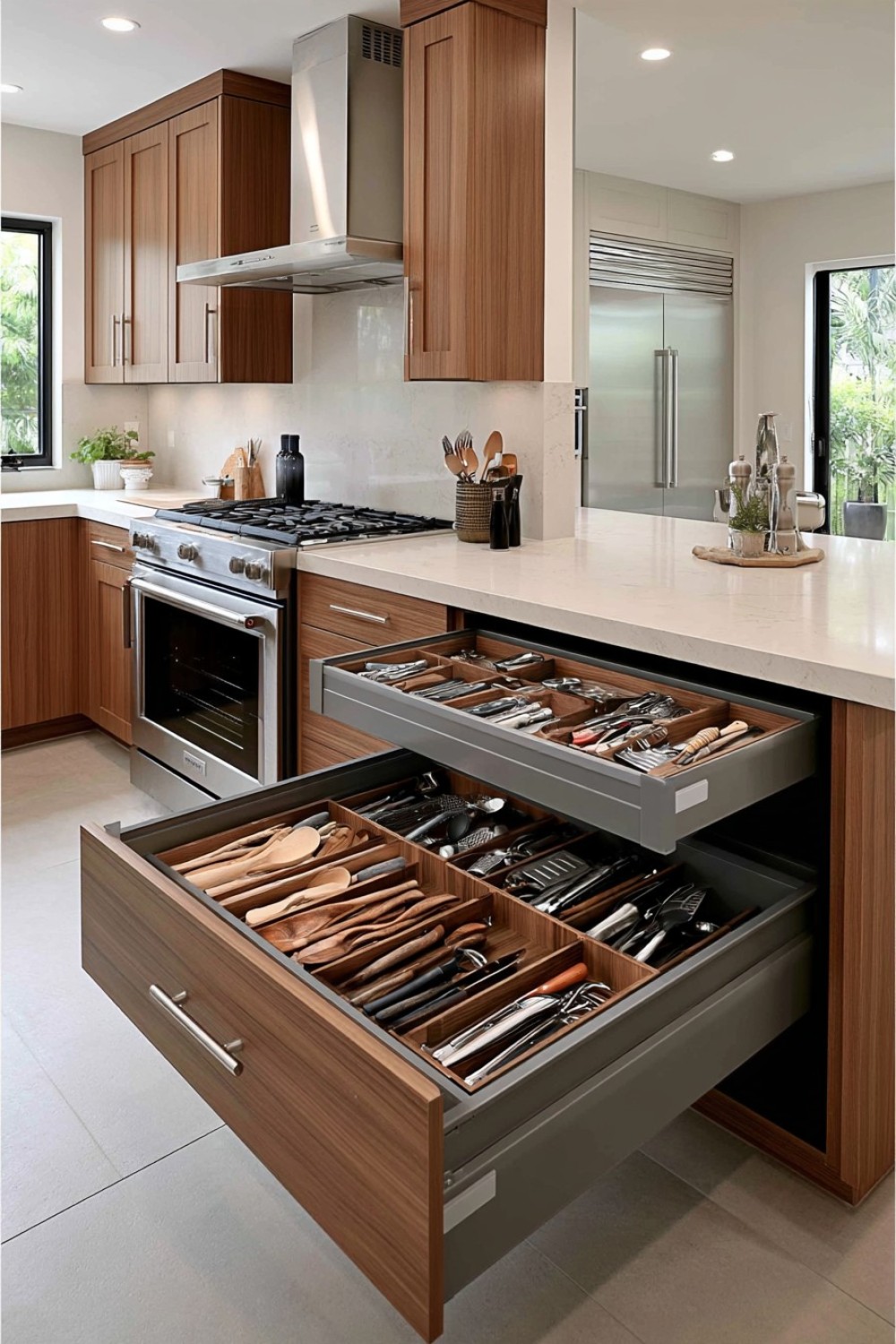 Dedicated kitchen drawer organized for everyday cooking tools