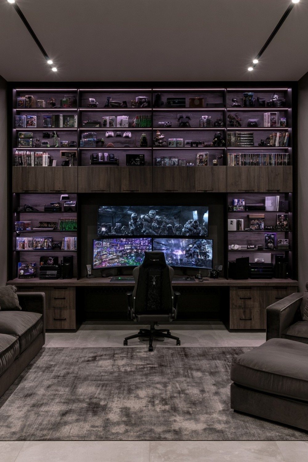 13. Floor To Ceiling Dark Gaming Library