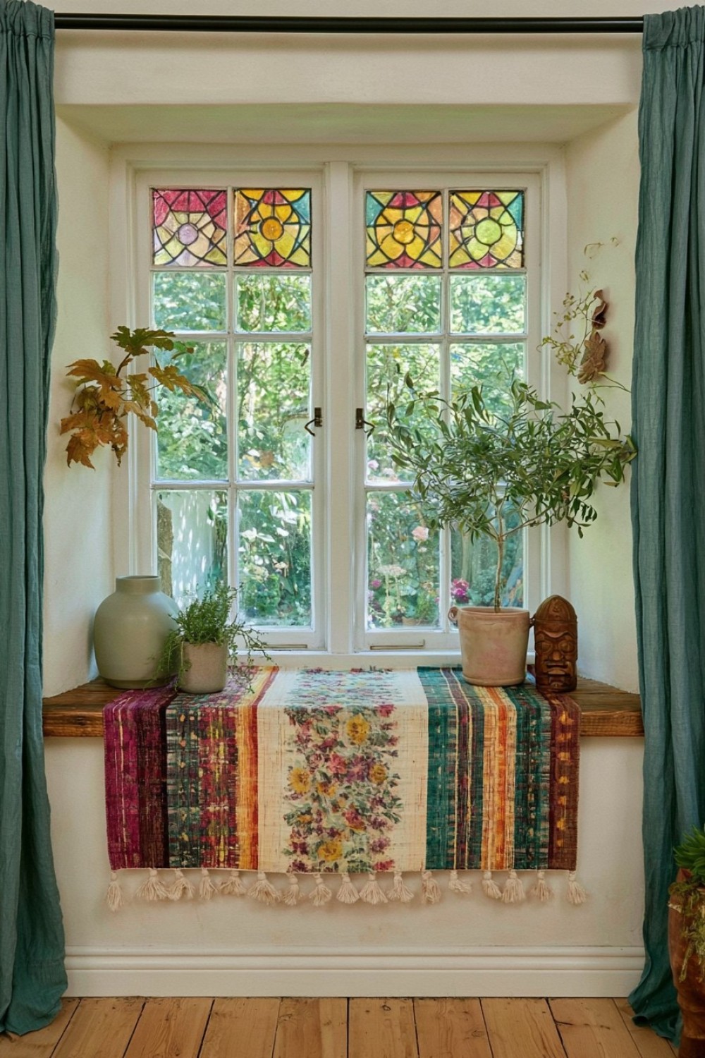 8. Textile Styled Window Sill
