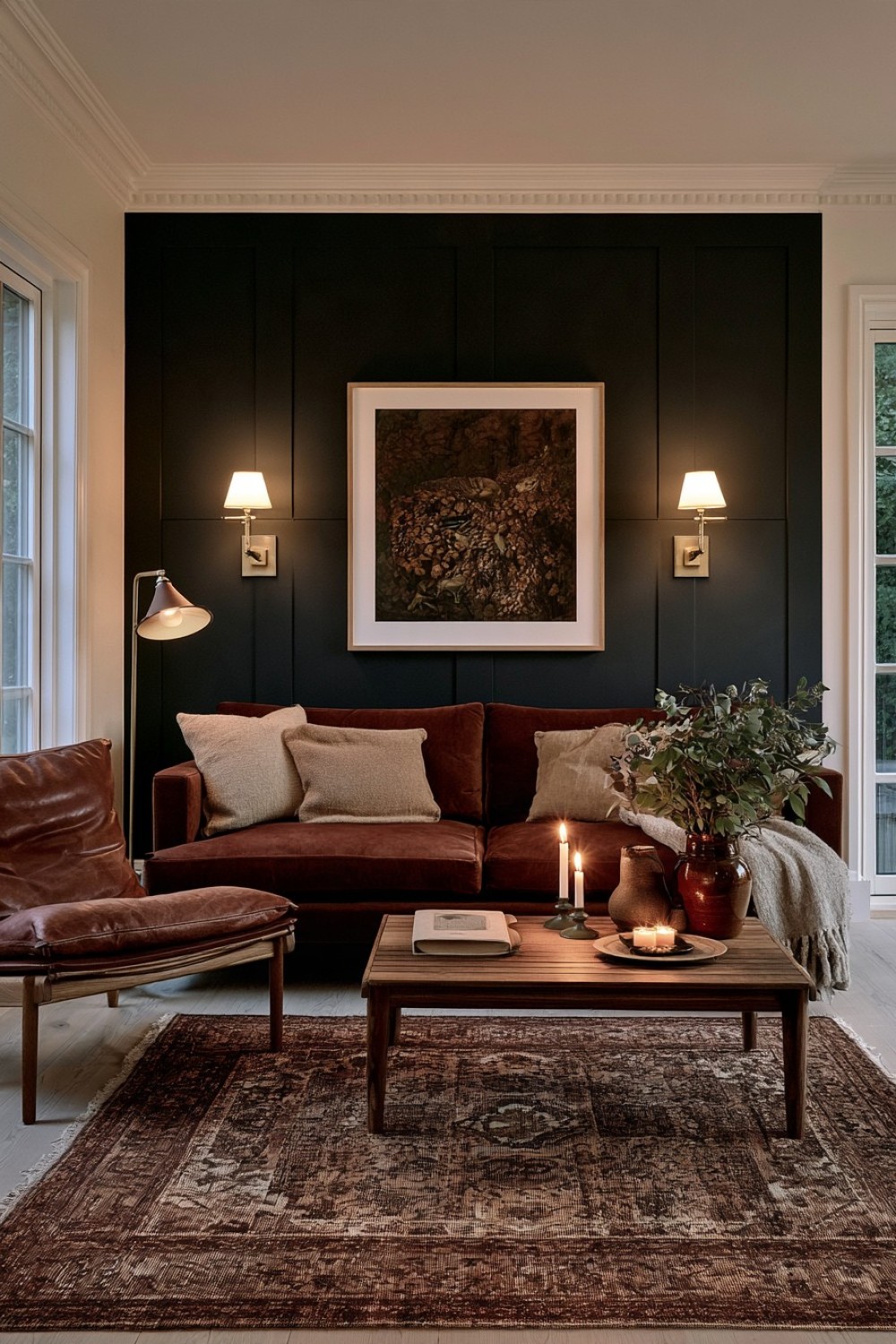 17. Earthy Red For A Warm Moody Living Room