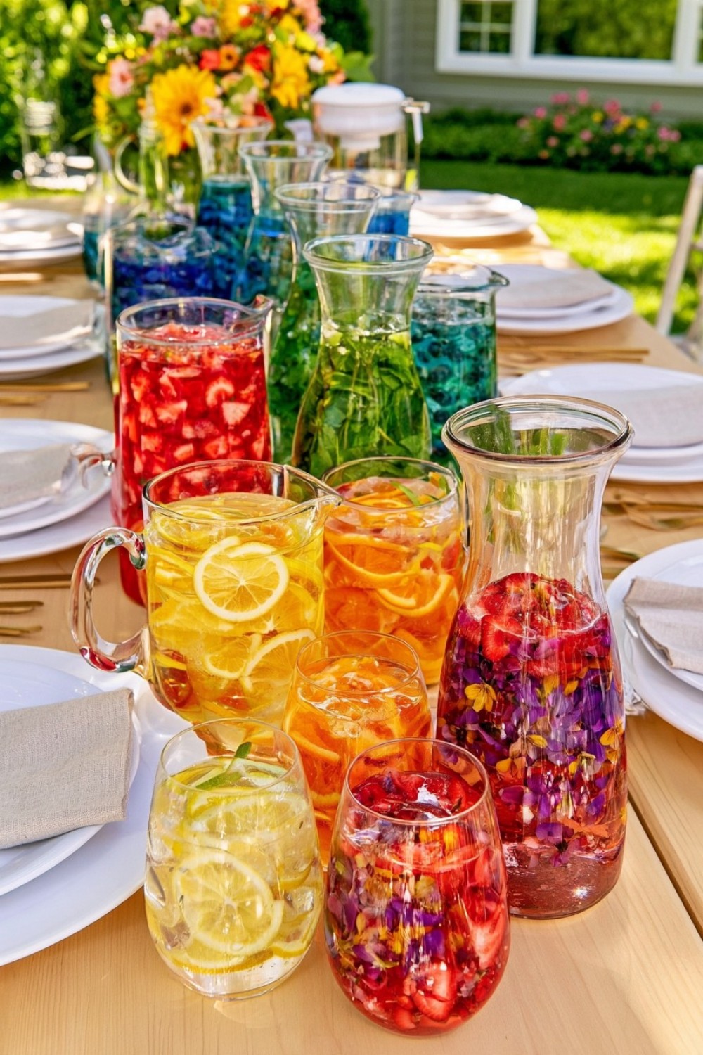 8. Rainbow Drinks With Naturally Colored Ice