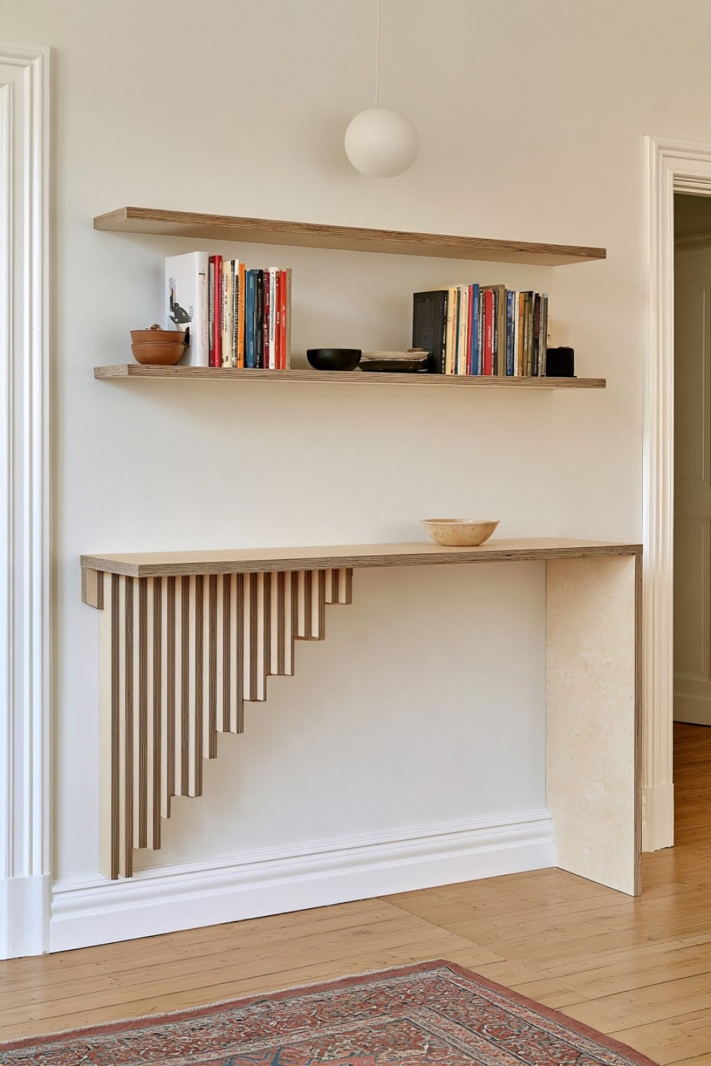 2. Layered Plywood Shelf Bracket With Exposed Edges