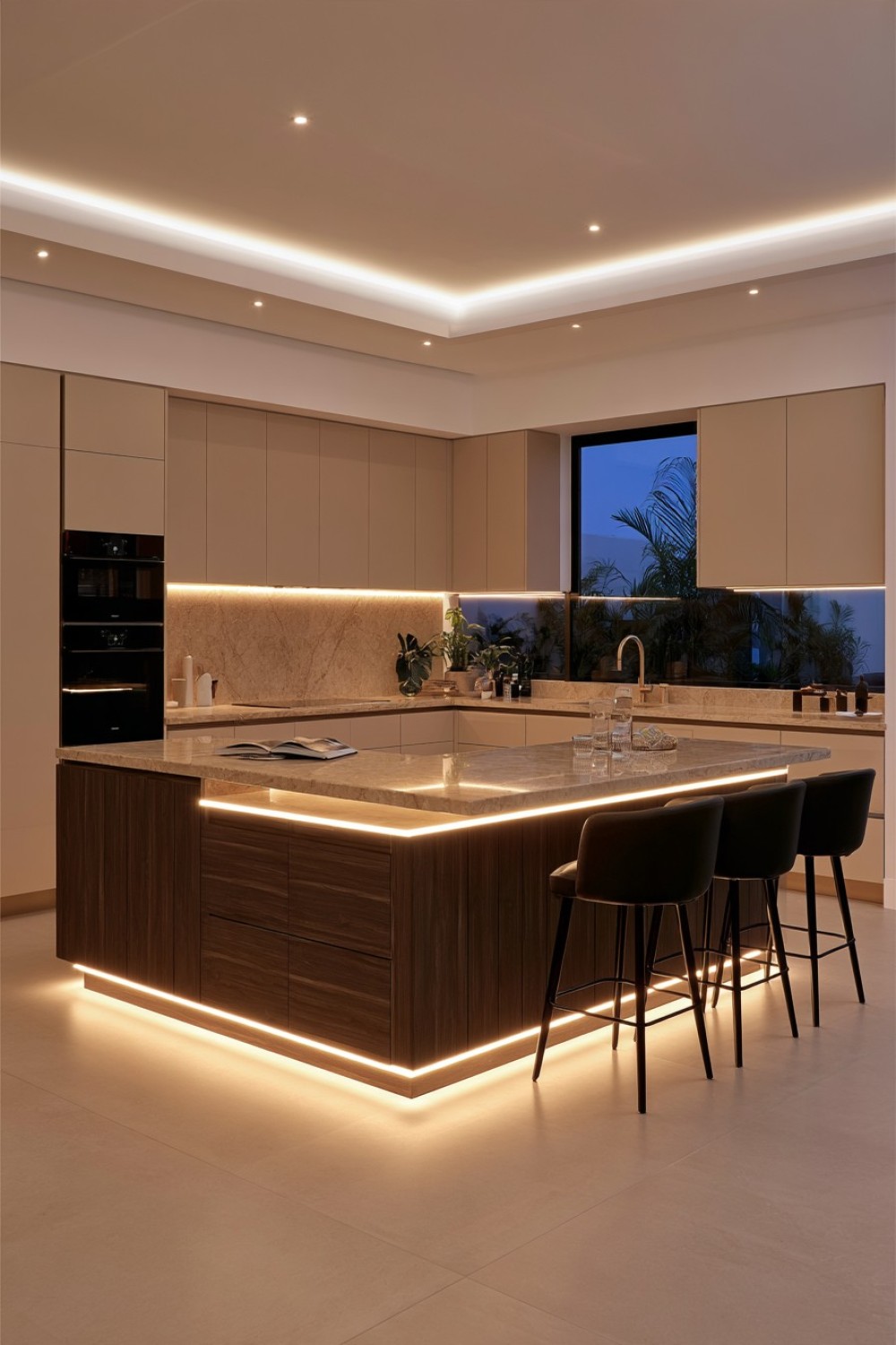 14. Give A Kitchen Island A Subtle Underglow
