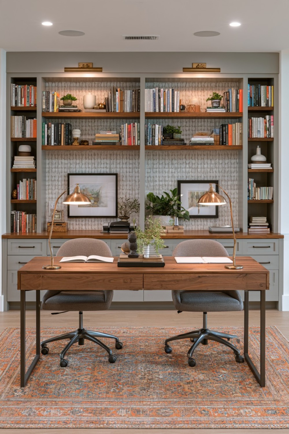 9. Shared Basement Office With A Central Worktable