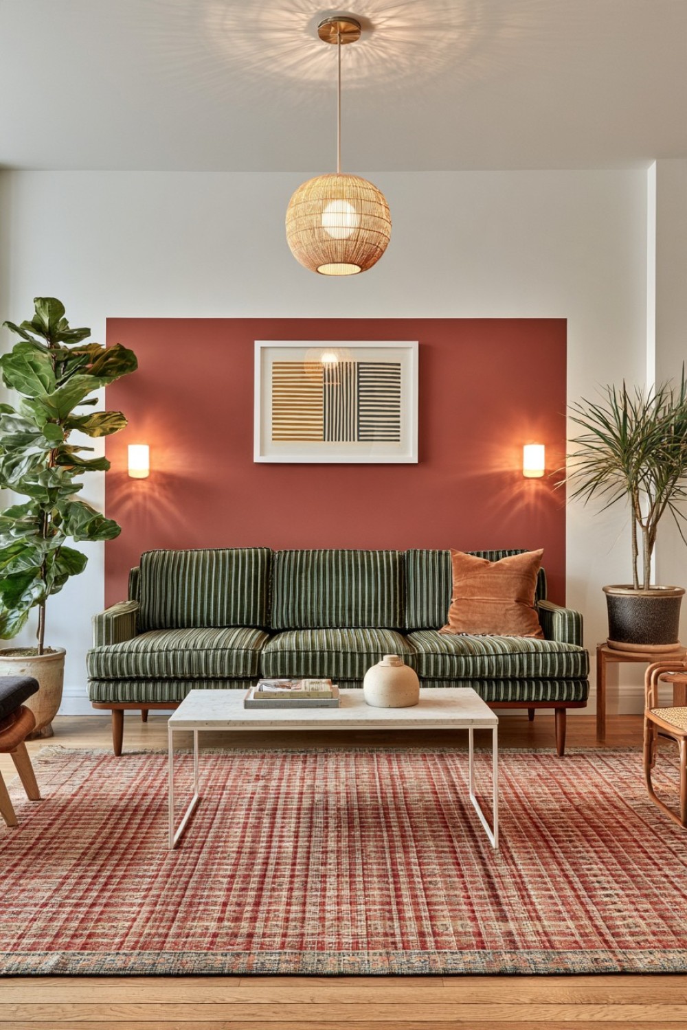 6. Soft Color Block Behind The Sofa