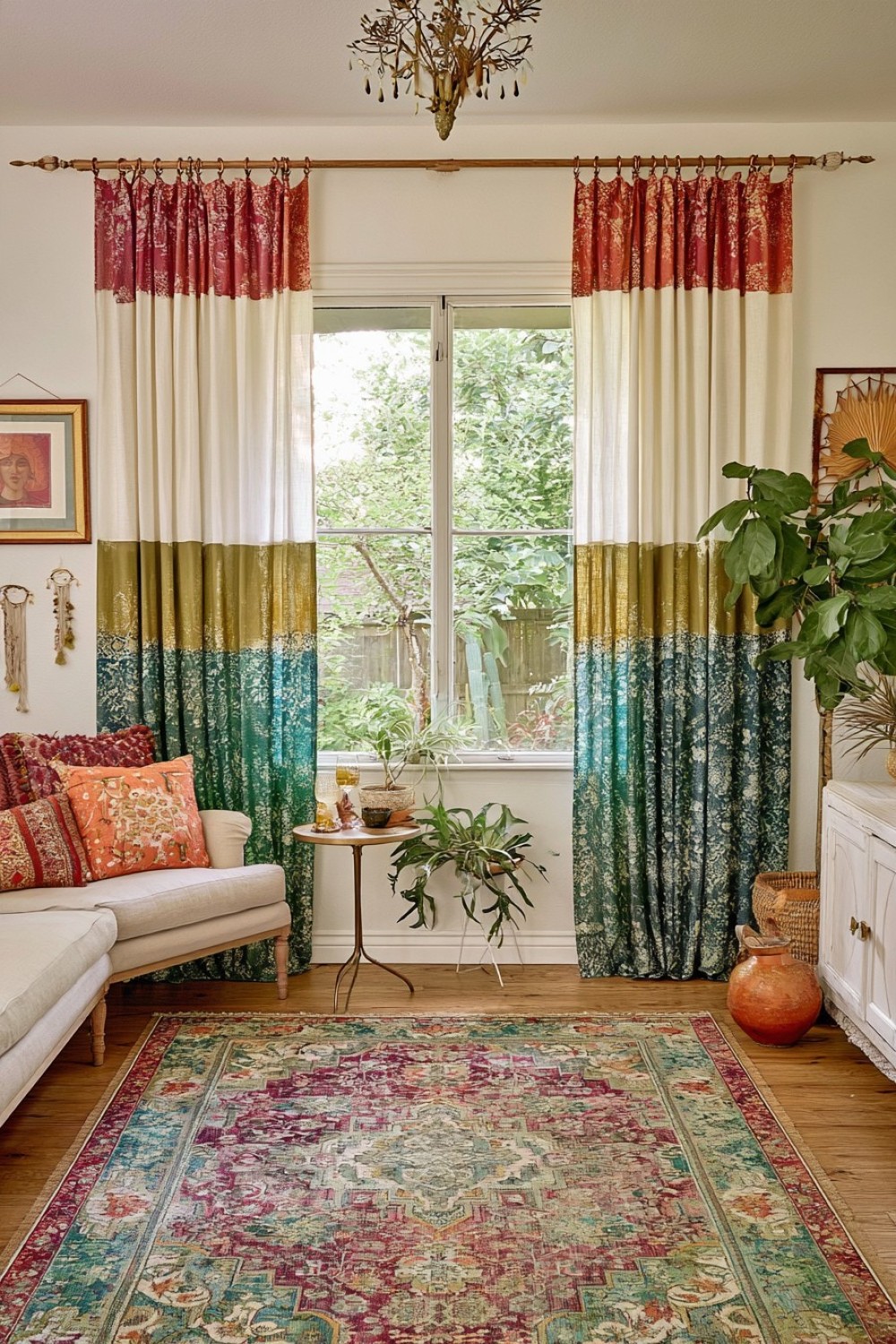 10. Painted Wooden Curtain Rod