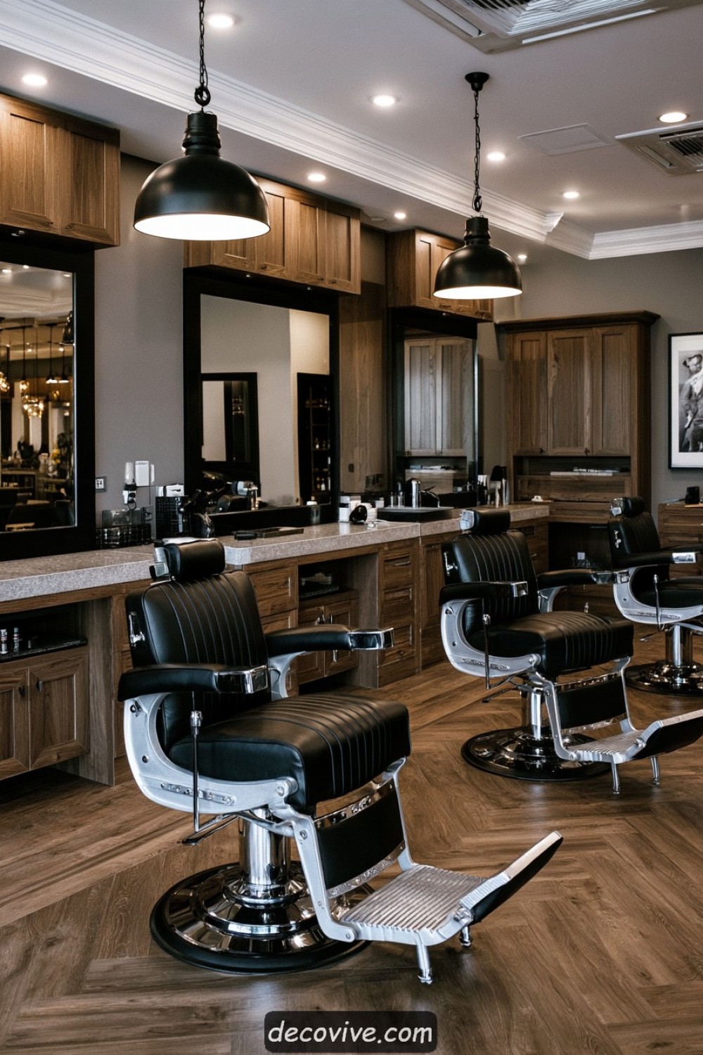 Vintage-modern barber studio with professionally restored chairs
