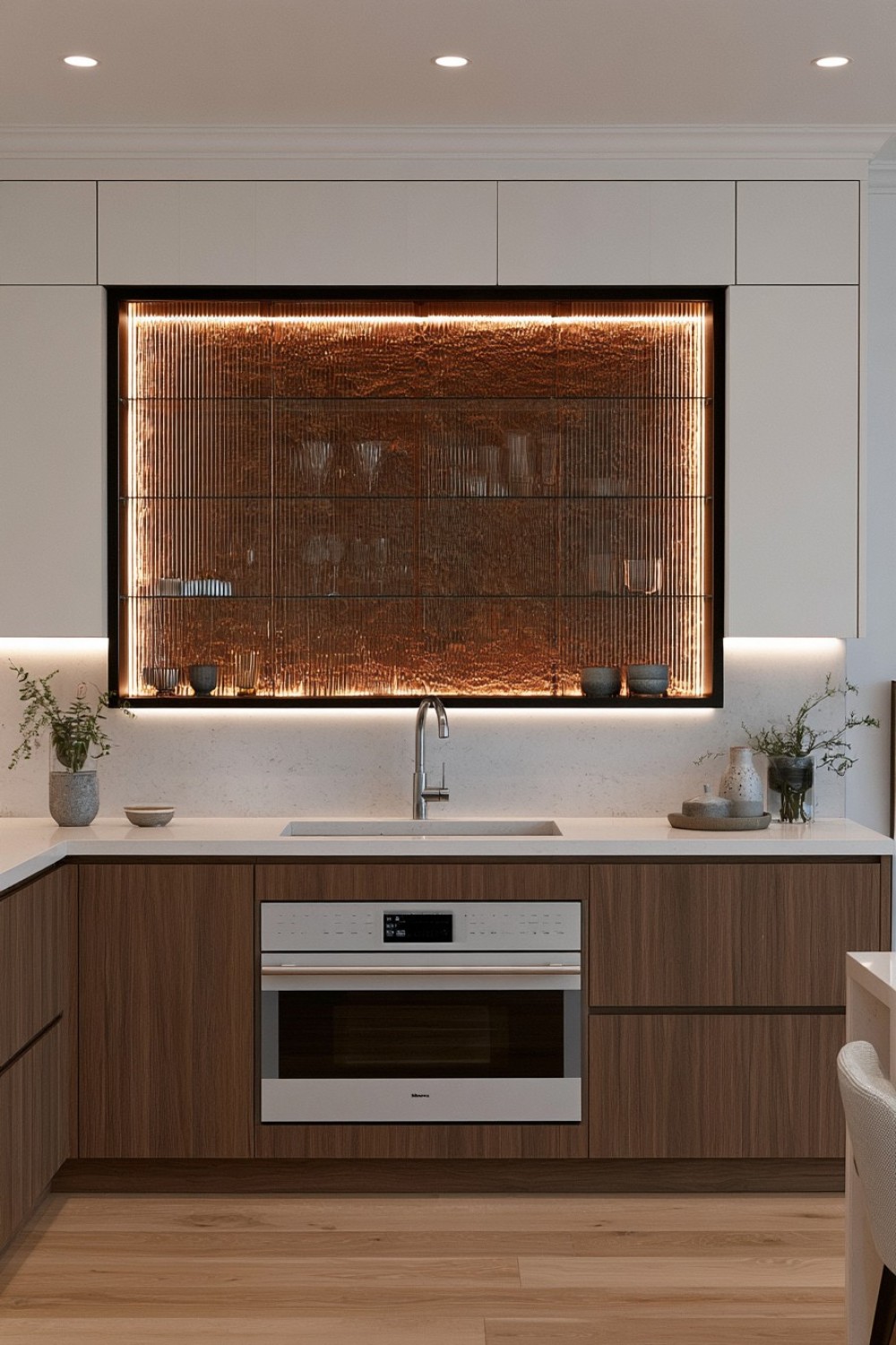 16. Cabinet Lighting Revealing An Unexpected Material