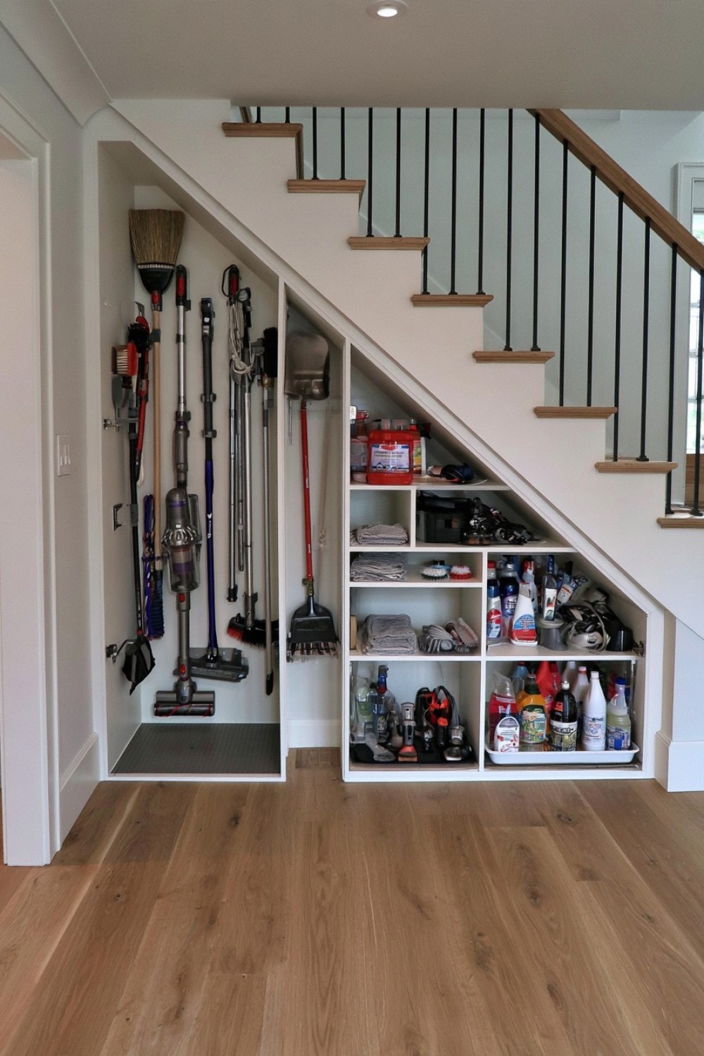 2. Hidden Cleaning Supply Dock