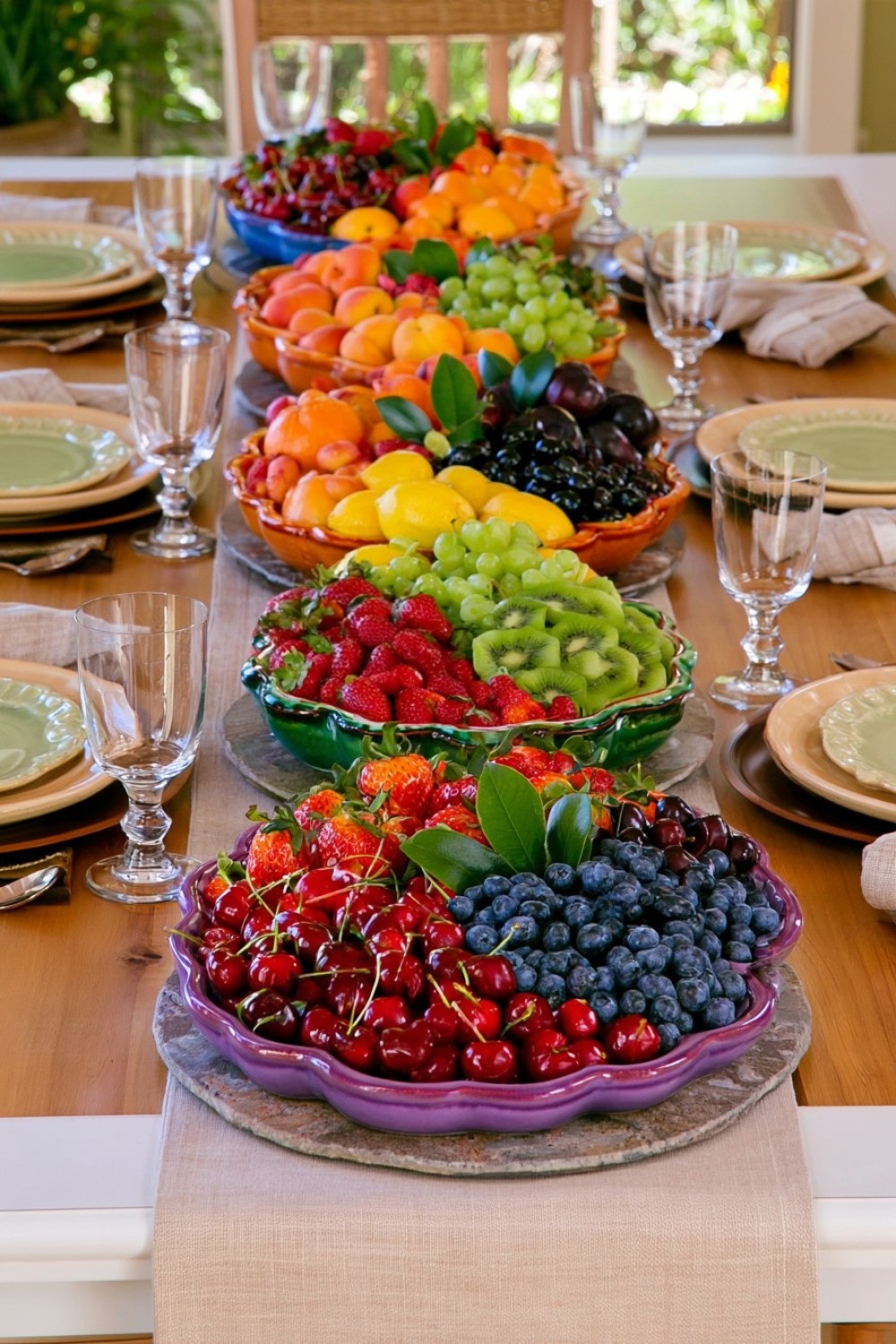 4. Fresh Fruit Rainbow Centerpiece
