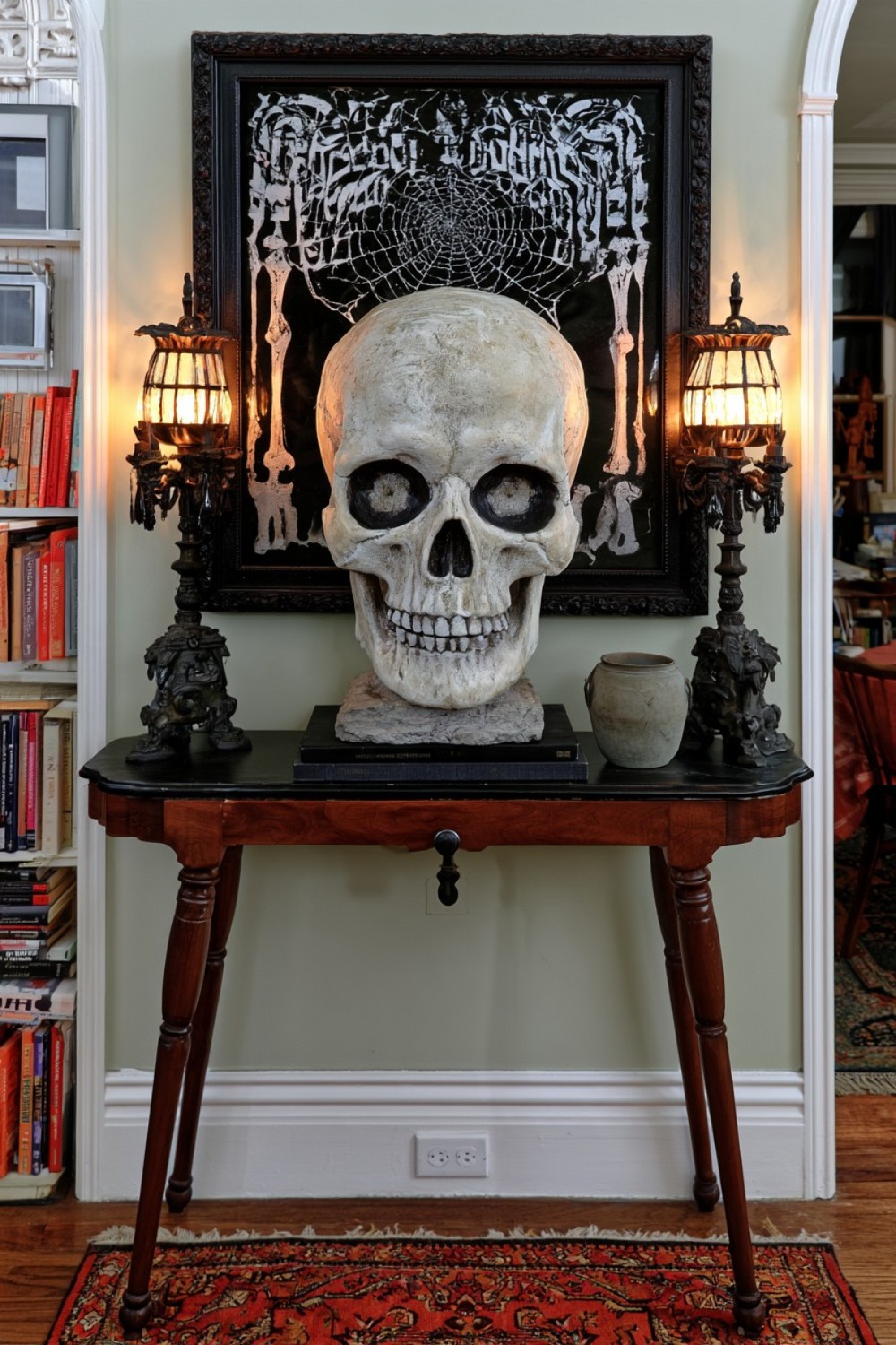 8. Plaster Look Skull Sculpture