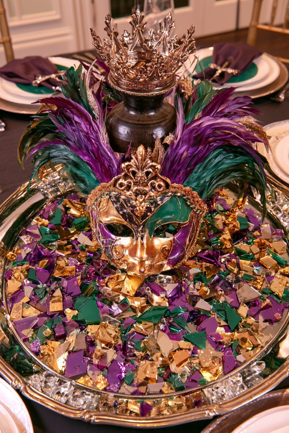 12. Make A Mirror And Confetti Optical Centerpiece