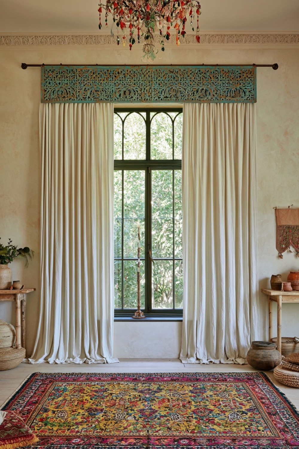 2. Carved Timber Window Valance